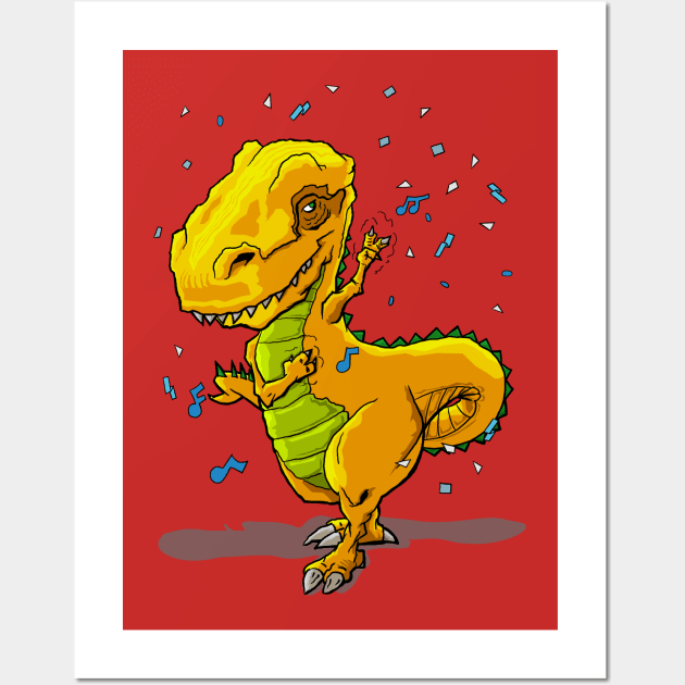 Dinomite Dancer Wall Art by popgeeks